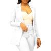 imagePINSV Women Casual Blazer Open Front Long Sleeve Work Business Suit Jacket Womens Lightweight Lapel Button Blazers Jackets White L