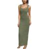 imagePINSV Womens Bodycon Maxi Dress Stretchy Sleeveless Tank Dress Summer Long Ribbed Casual Beach Party DressGrayish Green