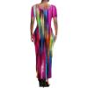 imagePINSV Womens Casual Bodycon Maxi Dress Summer Scoop Neck Short Sleeve Long Fitted Dresses Club PartyRose Red Camouflage Print