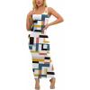imagePINSV Womens Sexy Sleeveless Bodycon Tank Dress U Neck Halter Wrap Long Maxi Dresses Casual Party Beach SundressesColored Strips