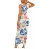 imagePINSV Womens Sexy Sleeveless Bodycon Tank Dress U Neck Halter Wrap Long Maxi Dresses Casual Party Beach SundressesFloral Print