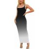 imagePINSV Womens Sexy Sleeveless Bodycon Tank Dress U Neck Halter Wrap Long Maxi Dresses Casual Party Beach SundressesGradient Black