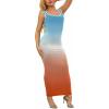 imagePINSV Womens Sexy Sleeveless Bodycon Tank Dress U Neck Halter Wrap Long Maxi Dresses Casual Party Beach SundressesGradient Blue