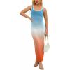 imagePINSV Womens Sexy Sleeveless Bodycon Tank Dress U Neck Halter Wrap Long Maxi Dresses Casual Party Beach SundressesGradient Blue