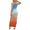 imagePINSV Womens Sexy Sleeveless Bodycon Tank Dress U Neck Halter Wrap Long Maxi Dresses Casual Party Beach SundressesGradient Blue
