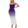 imagePINSV Womens Sexy Sleeveless Bodycon Tank Dress U Neck Halter Wrap Long Maxi Dresses Casual Party Beach SundressesGradient Purple