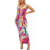 imagePINSV Womens Sexy Sleeveless Bodycon Tank Dress U Neck Halter Wrap Long Maxi Dresses Casual Party Beach SundressesLine Painting