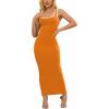 imagePINSV Womens Sexy Sleeveless Bodycon Tank Dress U Neck Halter Wrap Long Maxi Dresses Casual Party Beach SundressesSolid Orange