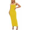 imagePINSV Womens Sexy Sleeveless Bodycon Tank Dress U Neck Halter Wrap Long Maxi Dresses Casual Party Beach SundressesSolid Yellow