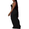 imagePINSV Womens Summer Slip Dresses Spaghetti Strap Bodycon Maxi Dress CasualBlack a