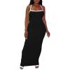imagePINSV Womens Summer Slip Dresses Spaghetti Strap Bodycon Maxi Dress CasualBlack a