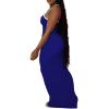 imagePINSV Womens Summer Slip Dresses Spaghetti Strap Bodycon Maxi Dress CasualBlue a