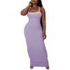 imagePINSV Womens Summer Slip Dresses Spaghetti Strap Bodycon Maxi Dress CasualPurple a