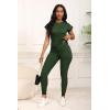 imagePINSV Women 2 Piece Outfits Summer Sweatsuits Track Suits Short Tops Long Pant Sweat Suit Legging Jogger SetsGreen