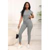 imagePINSV Women 2 Piece Outfits Summer Sweatsuits Track Suits Short Tops Long Pant Sweat Suit Legging Jogger SetsGrey