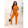 imagePINSV Women 2 Piece Outfits Summer Sweatsuits Track Suits Short Tops Long Pant Sweat Suit Legging Jogger SetsOrange