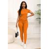 imagePINSV Women 2 Piece Outfits Summer Sweatsuits Track Suits Short Tops Long Pant Sweat Suit Legging Jogger SetsOrange