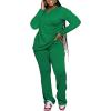 imagePINSV Womens 2 Piece Outfits Casual Sets Long Sleeve Top and Flare Pants Lounge Sets TracksuitGreen
