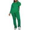 imagePINSV Womens 2 Piece Outfits Casual Sets Long Sleeve Top and Flare Pants Lounge Sets TracksuitGreen