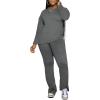 imagePINSV Womens 2 Piece Outfits Casual Sets Long Sleeve Top and Flare Pants Lounge Sets TracksuitGrey