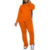 imagePINSV Womens 2 Piece Outfits Casual Sets Long Sleeve Top and Flare Pants Lounge Sets TracksuitOrange