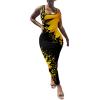imagePINSV Womens Sexy Bodycon Tank Dress Basic Sleeveless Long Maxi Dresses Party Club Beach Sundresses Sunflower L