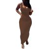 imagePINSV Womens Sexy Bodycon Tank Dress Basic Sleeveless Long Maxi Dresses Party Club Beach SundressesAcoffee