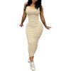 imagePINSV Womens Sexy Bodycon Tank Dress Basic Sleeveless Long Maxi Dresses Party Club Beach SundressesAoff White