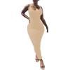 imagePINSV Womens Sexy Bodycon Tank Dress Basic Sleeveless Long Maxi Dresses Party Club Beach SundressesAoff White