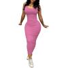 imagePINSV Womens Sexy Bodycon Tank Dress Basic Sleeveless Long Maxi Dresses Party Club Beach SundressesApink