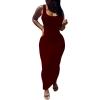 imagePINSV Womens Sexy Bodycon Tank Dress Basic Sleeveless Long Maxi Dresses Party Club Beach SundressesAwine Red
