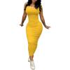 imagePINSV Womens Sexy Bodycon Tank Dress Basic Sleeveless Long Maxi Dresses Party Club Beach SundressesAyellow