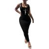 imagePINSV Womens Sexy Bodycon Tank Dress Basic Sleeveless Long Maxi Dresses Party Club Beach SundressesBblack
