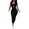 imagePINSV Womens Sexy Bodycon Tank Dress Basic Sleeveless Long Maxi Dresses Party Club Beach SundressesBblack