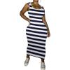 imagePINSV Womens Sexy Bodycon Tank Dress Basic Sleeveless Long Maxi Dresses Party Club Beach SundressesCdark Blue Striped
