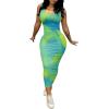 imagePINSV Womens Sexy Bodycon Tank Dress Basic Sleeveless Long Maxi Dresses Party Club Beach SundressesCgreen Tie Dye