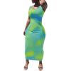 imagePINSV Womens Sexy Bodycon Tank Dress Basic Sleeveless Long Maxi Dresses Party Club Beach SundressesCgreen Tie Dye