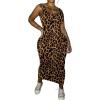 imagePINSV Womens Sexy Bodycon Tank Dress Basic Sleeveless Long Maxi Dresses Party Club Beach SundressesCleopard Print