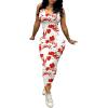 imagePINSV Womens Sexy Bodycon Tank Dress Basic Sleeveless Long Maxi Dresses Party Club Beach SundressesCwhite Red Flower