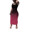 imagePINSV Womens Sexy Bodycon Tank Dress Basic Sleeveless Long Maxi Dresses Party Club Beach SundressesDblack Rose Gradient