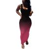 imagePINSV Womens Sexy Bodycon Tank Dress Basic Sleeveless Long Maxi Dresses Party Club Beach SundressesDblack Rose Gradient