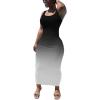 imagePINSV Womens Sexy Bodycon Tank Dress Basic Sleeveless Long Maxi Dresses Party Club Beach SundressesDblack White Gradient