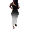 imagePINSV Womens Sexy Bodycon Tank Dress Basic Sleeveless Long Maxi Dresses Party Club Beach SundressesDblack White Gradient