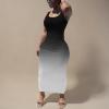 imagePINSV Womens Sexy Bodycon Tank Dress Basic Sleeveless Long Maxi Dresses Party Club Beach SundressesDblack White Gradient