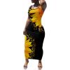 imagePINSV Womens Sexy Bodycon Tank Dress Basic Sleeveless Long Maxi Dresses Party Club Beach SundressesSunflower