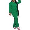 imagePINSV Womens 2 Piece Outfits Casual Sets Long Sleeve Top and Flare Pants Lounge Sets TracksuitGreen