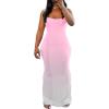 imagePINSV Women Summer Long Dress Casual Slip Sexy Sleeveless Bodycon Maxi Dresses for WomenPink Gradient