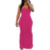 imagePINSV Women Summer Long Dress Casual Slip Sexy Sleeveless Bodycon Maxi Dresses for WomenRose Red