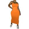 imagePINSV Womens Bodycon Long Slip Dress Spaghetti Strap Summer Maxi Dress Modern Casual SundressOrange