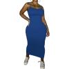 imagePINSV Womens Bodycon Long Slip Dress Spaghetti Strap Summer Maxi Dress Modern Casual SundressRoyal Blue
